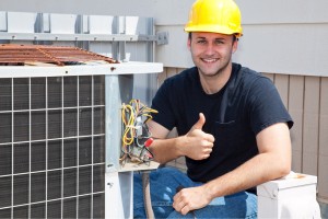 happy AC technician